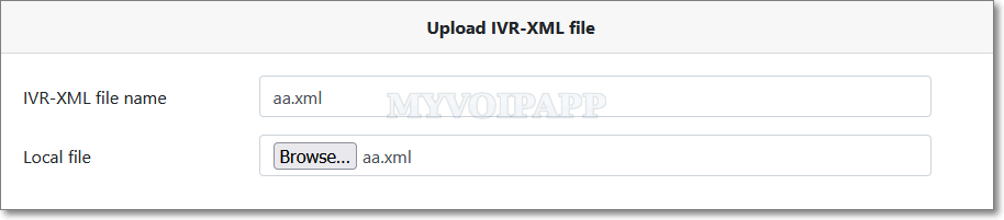 Upload IVR-XML file