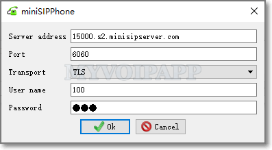 miniSIPPhone configuration