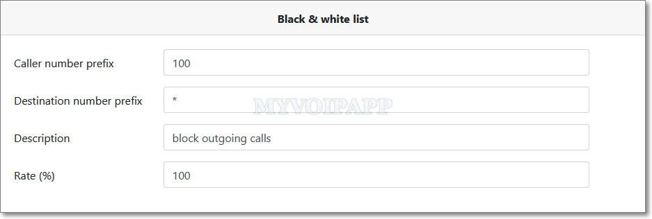 configuration items of black and white list