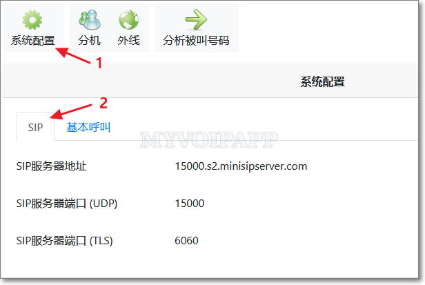 cloud miniSIPServer system information